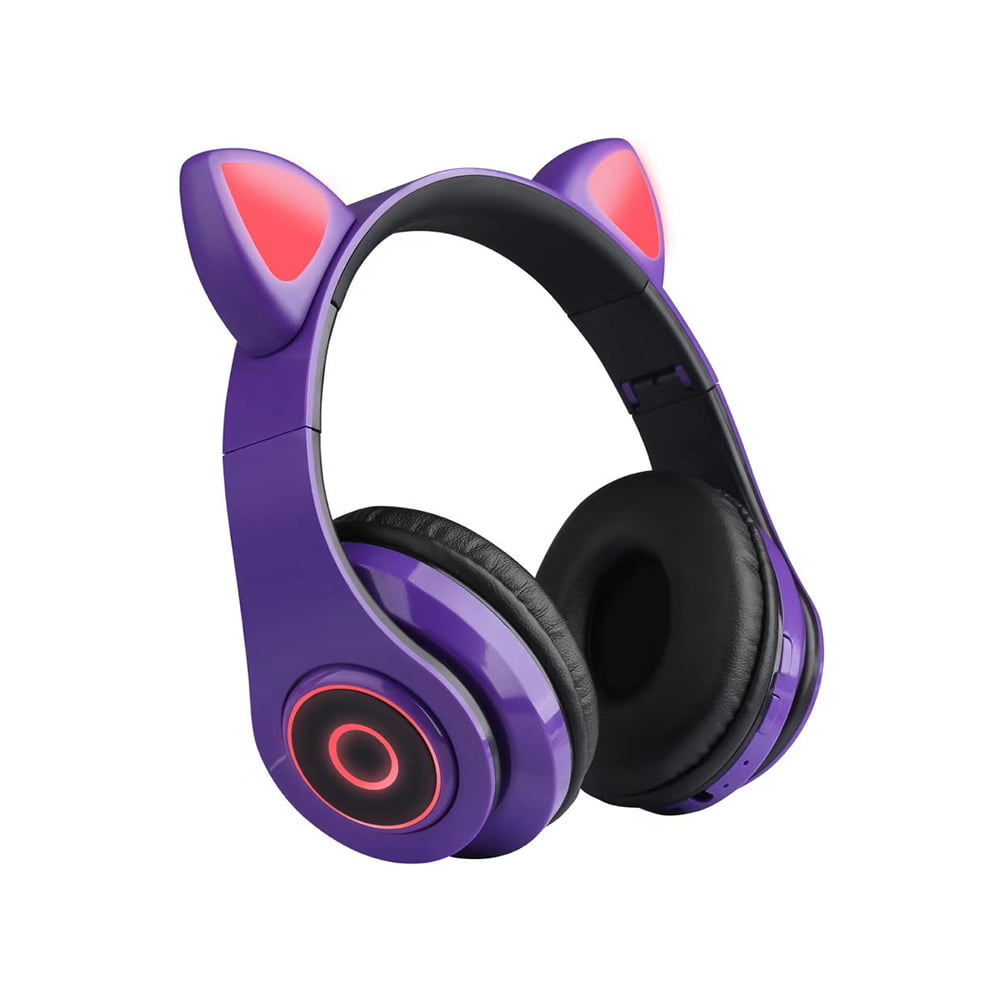 Adapter Not Included Xbox One PC,RGB LED Light & Noise Canceling Retractable Microphone Cat Ear Headphones for PS5 PS4 YUNYING Gaming Headset with Removable Cat Ears 
