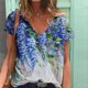thumbnail image 2 of Moda Mujer Cuello en V Manga corta Impresión Jersey Blusas sueltas Tops Camiseta OAVQHLG3B Store lin121212, 2 of 4