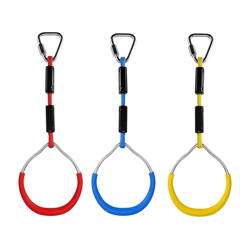 Outdoor Backyard Play Sets & Playground Equipment letsgood 3 pcs Colorful Swing Gymnastic Rings Obstacle Ring for Kids Boys Girls Climbing Ring 