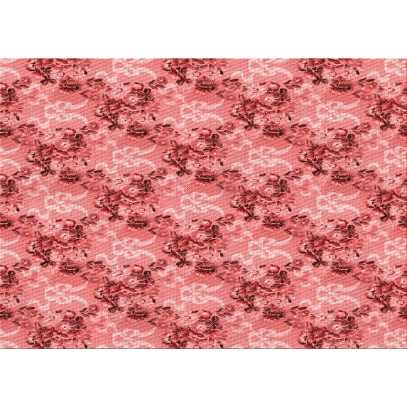 Ahgly Company Machine Washable Indoor Rectangle Transitional Light Coral Pink Area Rugs, 2' x 5'