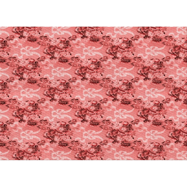 Ahgly Tapis Rectangulaire Lavable en Machine Intérieur Transitionnel Rose Corail Clair, 2 Pieds x 4 Pieds