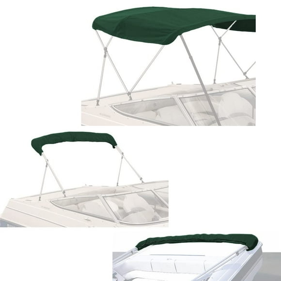 Savvycraft 4 Bow Bimini Top Replacement cover 10 Feet Long, Durable Marine grade canvas Sun Shade Boat canopy, Easy Install Zipper Sleeves, 4 Bow 120 inches Long, 91-96 inches Wide, green color