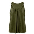 thumbnail image 5 of Rggeeun Womens Tank Tops Flowy Vest Plus Size Wide Strap Crew Neck Waist Draping Long Loose Fit Backless Breathable For Summer Outdoor Activities Trendy Tops,Green,Xxl, 5 of 8