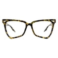 thumbnail image 2 of Blue Light Filtering Lens Glasses Geometric Irregular Square Frame UV Tortoise, 2 of 4