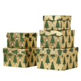 thumbnail image 1 of Cajas de regalo PAPER FAIR con forma de árbol de Navidad, juego de láminas doradas, 5 unidades, 1 of 7
