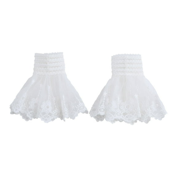 UNTERING Colorless Color Layered Lace Wrist Cuffs Decorative Sleeves Woman Sweater Shirt Flared Fake Sleeve Clothing Accessory