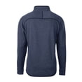 thumbnail image 3 of Men's Cutter & Buck Heather Navy New England Revolution Mainsail Sweater-Knit Half-Zip Pullover Jacket, 3 of 3