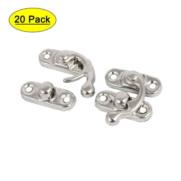 Uxcell Gift Box Right Swing Arm Clasp Latches Catch Metal Toggle Hasp Silver Tone 20pcs