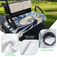 thumbnail image 5 of Golf Cart Seat Covers for 2 Seater,Navy Blue Teal Coastal Microfiber Cart Seat Towel Blanket,Abstract Art Nautical Ocean Conch Absorbent NonSlip Bench Seats Protector for Golf Course 51"x31", 5 of 9