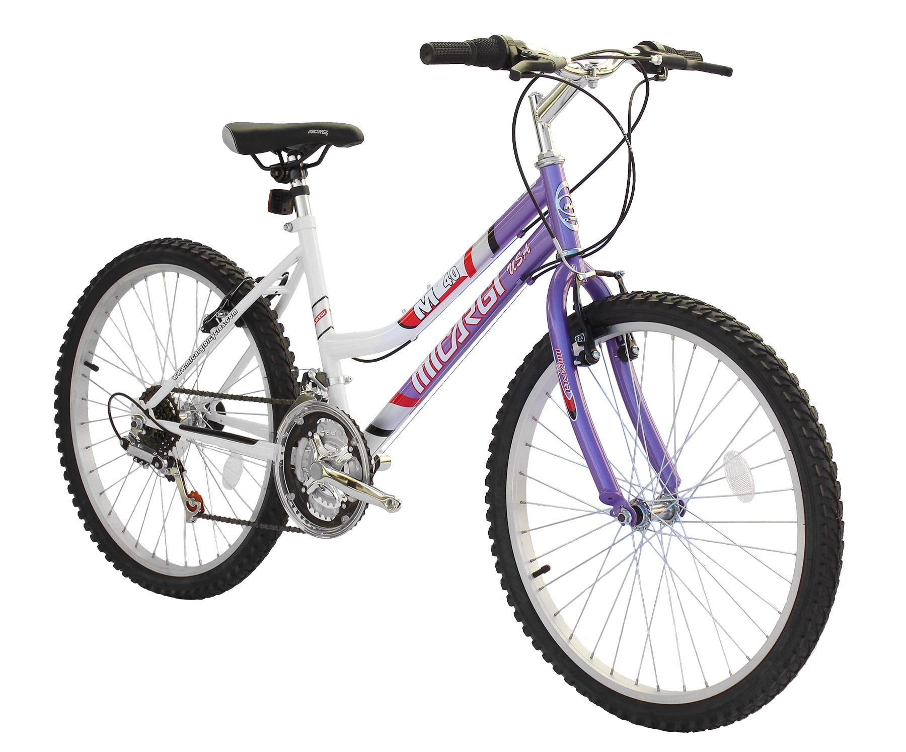 Wonder Wheels 24" Mtb 18 Speed Bicycle, Bike, Steel Frame Alloy Rims 36 H - Purple