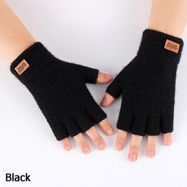 Convertible Mittens Baby Alpaca, Exposed Finger Thickening Alpaca Wool Gloves, Knitted Glove Winter, Warm Mittens Half-finger Gloves