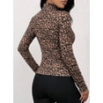 thumbnail image 2 of Women's Leopard-Print Zip-Up Long Sleeve Fitness Jacket, 2 of 6