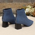 thumbnail image 4 of NECHOLOGY Botas Mujer Zapatos Botines para mujer Botas de tela de tacón grueso y ligero de tamaño, nuevas botas de vaquero para mujer, botas individuales con borde para mujer (Blue, 7), 4 of 7