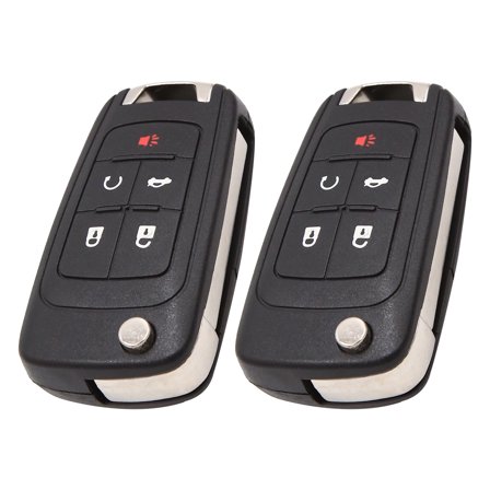 Unique Bargains 2pcs 5 Button Uncut Key Fob Flip Remote Case Shell Replacement for Chevrolet Camaro
