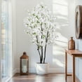 thumbnail image 5 of 6FT Artificial Cherry Blossoms Tree Indoor Faux Cherry Blossom Tree White  for Home Decor, 5 of 7