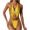 Yellow, variant on Daisyyozoid Womens Swimwear Clearance Bicolor Fashion Casual Waist Slim Splicing Solid Color Bikinis Sets