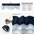 thumbnail image 6 of Blue Chevron Tie Up Valance Curtains for Windows, Kitchen Curtains Window Treatments, Geometric Black Print Wavy Striped White Short Window Shades Valances for Bedroom Bathroom Cafe 54"x18", 6 of 8