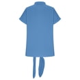 thumbnail image 6 of hotojiny Blouses for Women Dressy Casual Tie Front Linen Shirt Ruffle V Neck Short Sleeve Button Down Summer Tops for Beach Vaction, 6 of 7