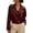 Wine, variant on Sorvello Women's Faux Leather Zip Up Cropped Jacket Elastic Waist Lapel Long Sleeve Motorcycle Streetwear Fall Winter Coat Top for Women Wine L