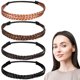 thumbnail image 1 of 4 Uds. Diadema con nudo doble tejido, banda para el cabello trenzada, lazos elásticos para el cabello, banda cruzada para el cabello, accesorios anudados de satén para el cabello, 1 of 5