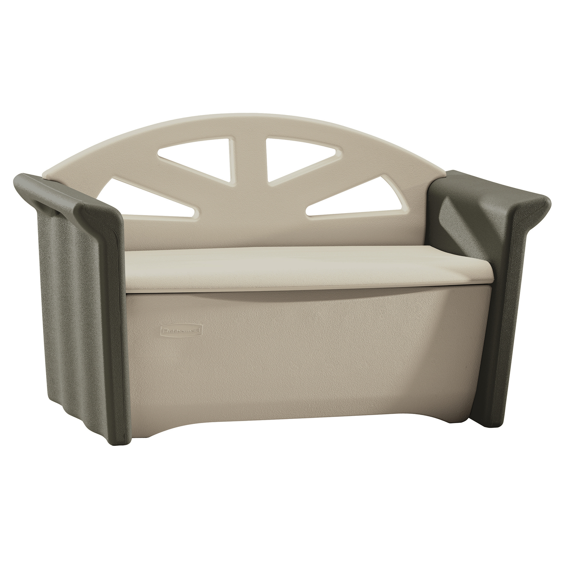 Rubbermaid Outdoor Patio Storage Bench, Resin, Olive & Sandstone - image 4 of 5