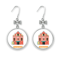 thumbnail image 1 of Taiwan Attractions The Red House Bow Earrings Drop Stud Pierced Hook, 1 of 3