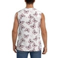 thumbnail image 4 of Bixox Men's Pink Butterflies (2) Printed Shirt Sleeveless Fitness Tank Top-Large, 4 of 7