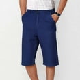 thumbnail image 1 of LOVZFMLL Jeans Mens Casual Solid Zipper High Stretch Straight Leg High Waisted Capris Jeans, 1 of 1