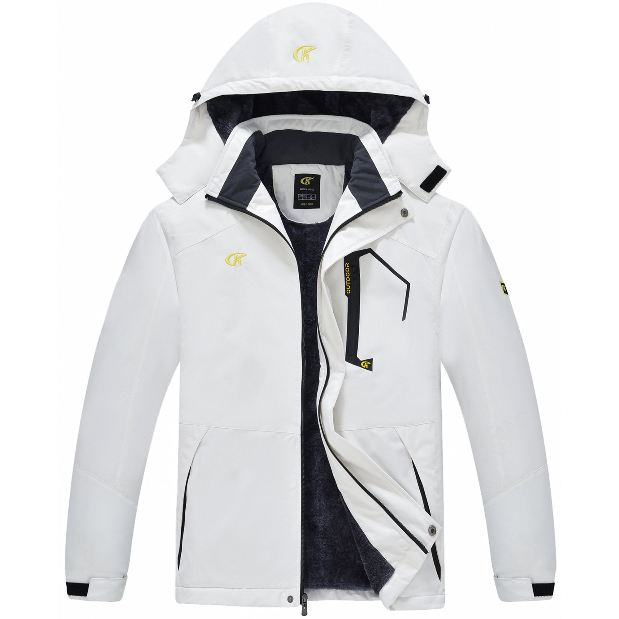 YuKaiChen Men's Waterproof Fleece Snowboard Jacket Windproof Warm Ski Coat Multi-Pockets