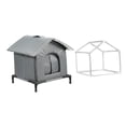 thumbnail image 2 of Casa para Gatos Refugio para El Frío Cubículo para Gatitos Vivienda para Mascotas con Protección Aislante Y Portátil con Cojín Suave Adecuado para Po SG, 2 of 8