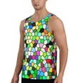 thumbnail image 2 of Yiaed Colorful Tie Dye Stained Glass Print Mens Compression Shirt Slimming Body Shaper Vest Workout Tank Tops Abs Abdomen Undershirts-Small, 2 of 7