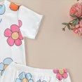 thumbnail image 4 of Toddler Baby Girl Summer Clothes Ruffle Ribbed Knit Short Sleeve T-Shirt Tee Tops Shorts Floral Cute Outfits Set White 12-18 Months, 4 of 6