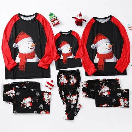 

Holiday Graphic Christmas Men Dad Plaid Printed Blouse Tops+Pants Xmas Family Matching Pajamas Set Red L Y2Y