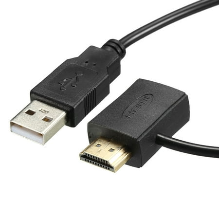 Male Stem Connector HDMI to HDMI Adapter with 2.0 USB Connector HDMI Male to HDMI Female Cable 0.5m 1. Ft for HDTV Device ()
