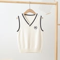 thumbnail image 2 of LPKRT Boys Sweater Vest V Neck Knit Sleeveless Waistcoat Classic Fit Lightweight School Tank Top White 10-11 Years, 2 of 3
