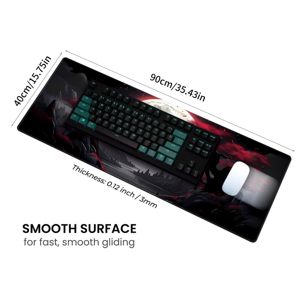 Large Desk Pad For Keyboards And Mouse 0.12Inch Thick Stitched Border Gaming Mouse Mat With Anti Skid Base Machine Wash