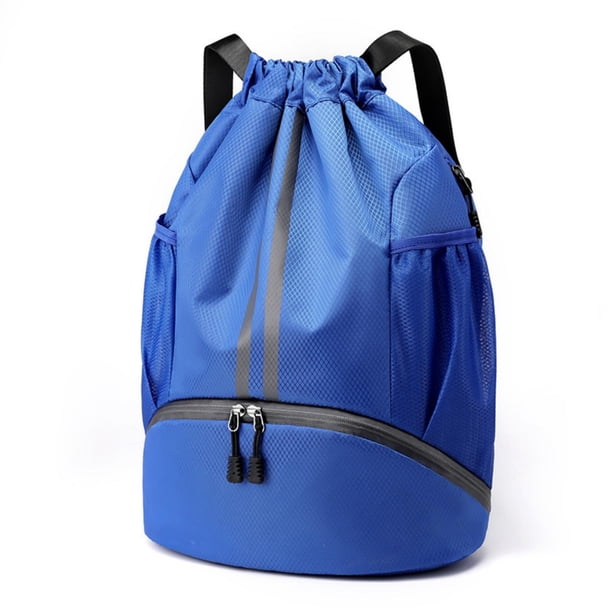 Mochila deportiva con cordón y bolsillos laterales de malla para gimnasio