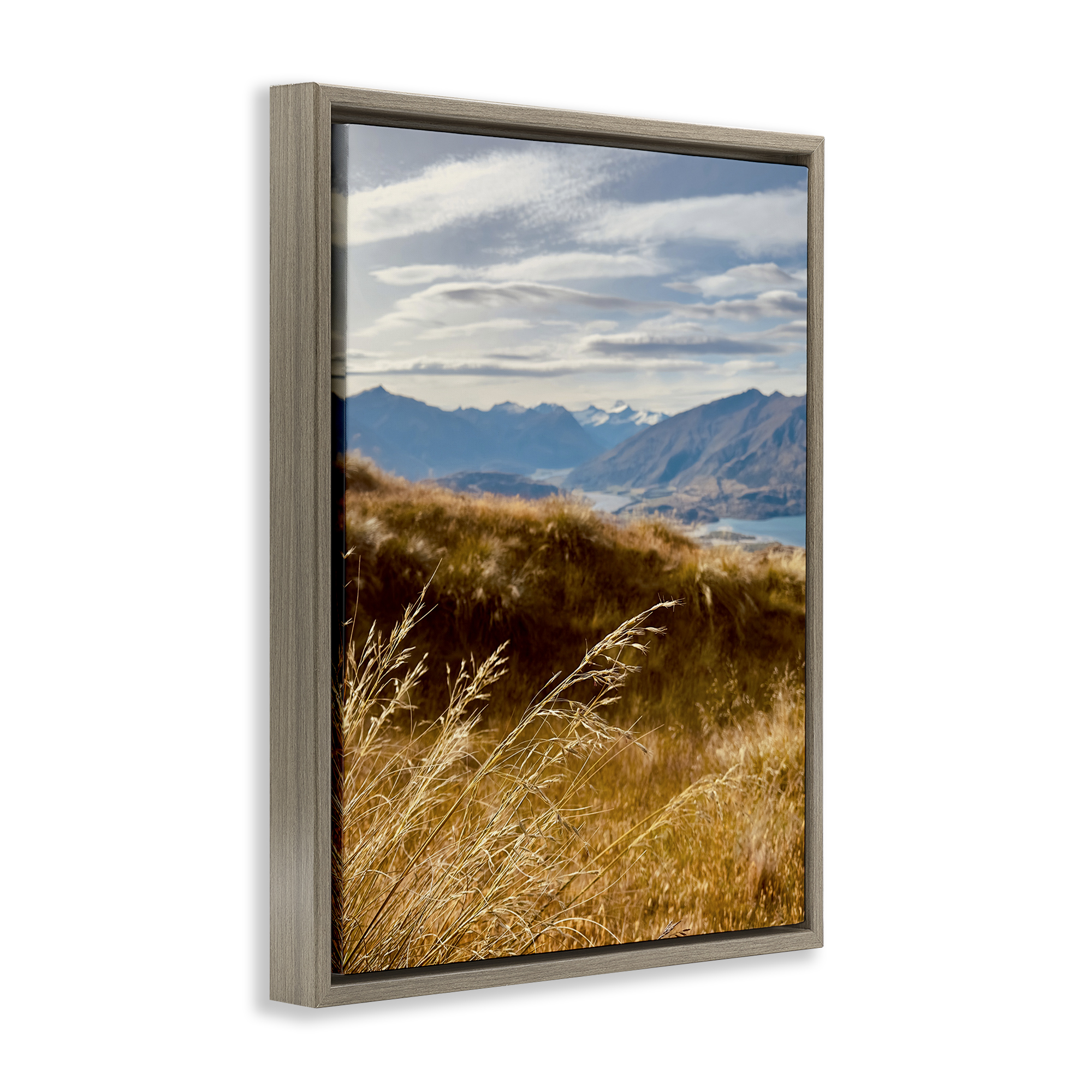 Stupell Industries Windblown Mountain Region Landscape Photography Brown Floater Framed Art Print Wall Art, 17 x 21