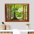 thumbnail image 3 of wall26 - Green Parrots Sitting on The Branch Outside an Open Window | Removable Wall Sticker/Wall Mural - 24"x32", 3 of 6
