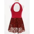 thumbnail image 7 of Alvivi Kids Girls Lace Sequin Dance Dress Halter Sleeveless Leotard Ballet Dancewear, 7 of 7