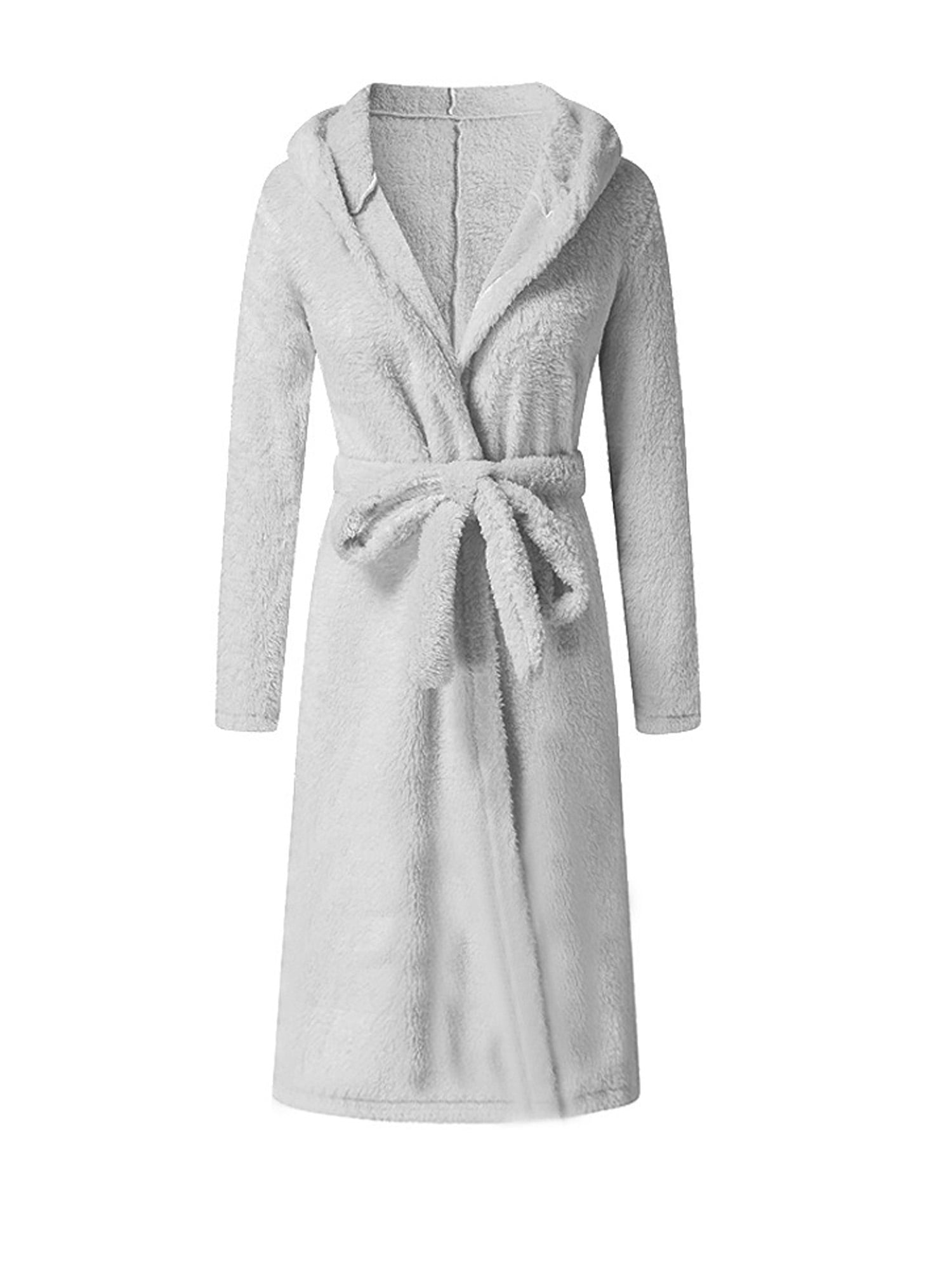 short dressing gown with hood