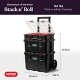 thumbnail image 2 of Keter Stack-n-Roll 3 Piece Modular Toolbox System Resin Mobile Tool Storage and Organization, 2 of 16