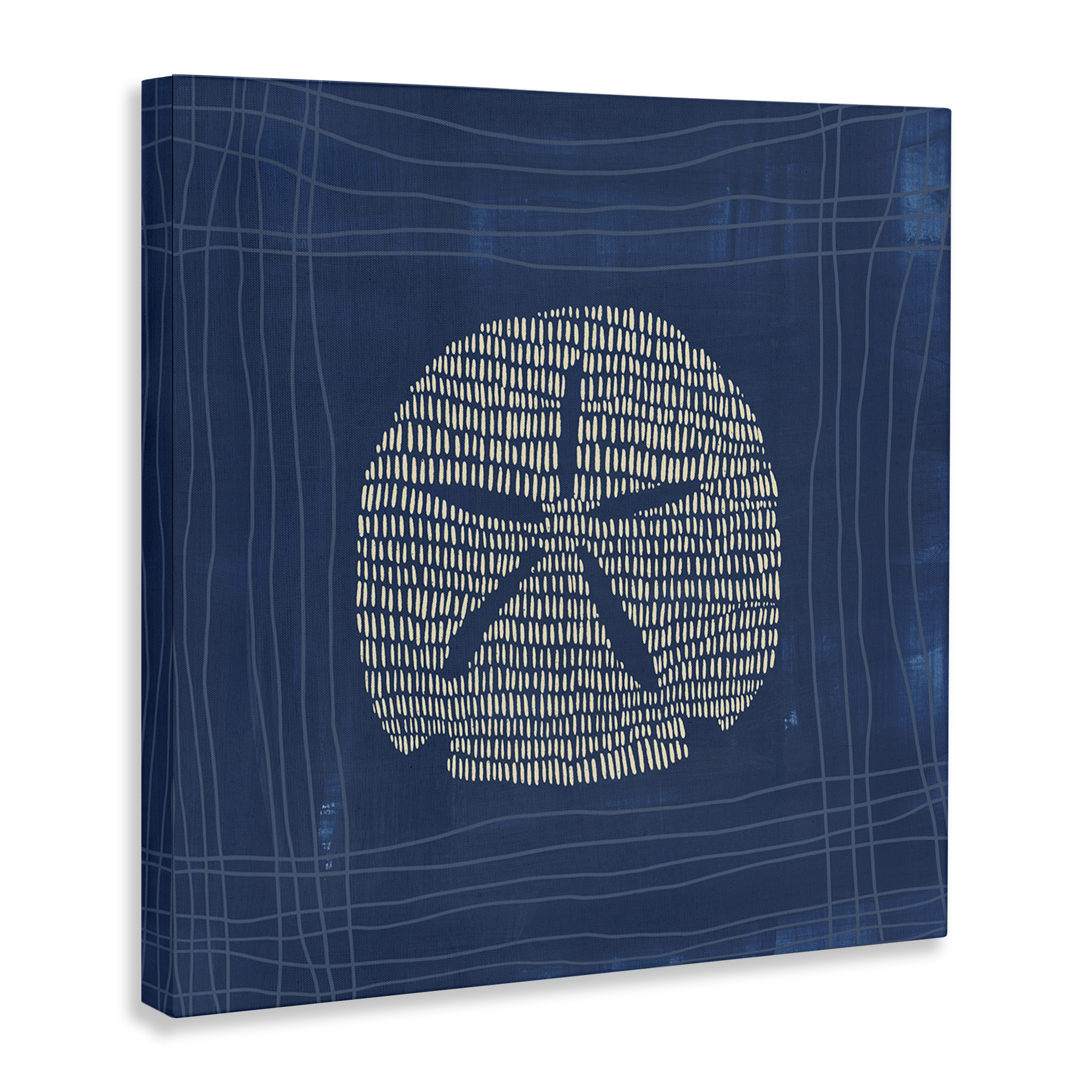 Stupell Industries Sand Dollar on Blue Coastal Painting Gallery Wrapped Canvas Art Print Wall Art, 17 x 17