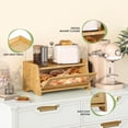 thumbnail image 2 of Bread Box for Kitchen Countertop, Large Bread Container Storage, Wooden Farmhouse Bread Box with Window Bread Holder (Natural Bamboo), 2 of 5