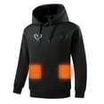 thumbnail image 2 of YOIAVAIOY Men's Heated Hoodie USB Powered Electric Hooded Sweatshirts Heart Graphic Stylish Pullover Heating Warm Hoodie Sweatshirt Black M, 2 of 9
