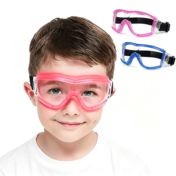 CUDIAO Kids Safety Goggles, Toddler Safety Glasses with Uv Anti-Fog,Clear Lens Glasses Cleaning Cloth Included Durable Kids Safety Glasses
