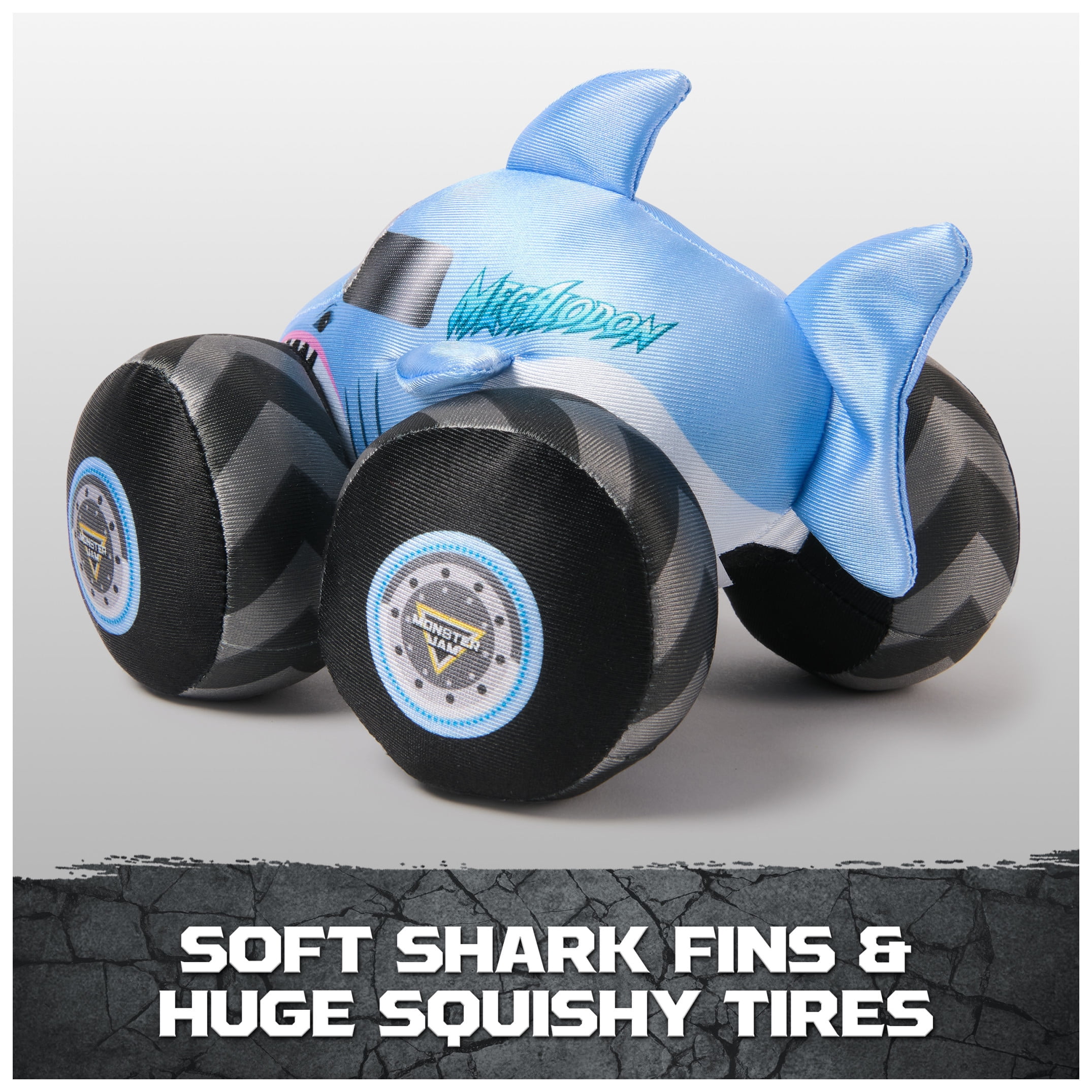 Monster Jam Megalodon Plush Truck with Sound Effects, Plush Toy for Ages 3 and Up, 7”