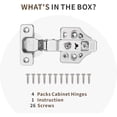 thumbnail image 3 of 4 Pack Full Overlay Soft Close Cabinet Hinges 105° Frameless 3 Way Adjustable Kitchen Cabinet Door Hinges with Screws, 3 of 8