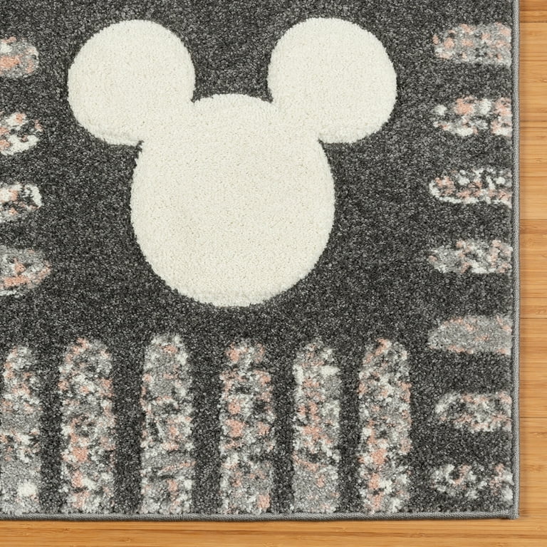 Disney Mickey Mouse Gray Geometric Area Rug - Walmart.com