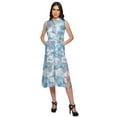 thumbnail image 2 of Moomaya Adjustable Fabric Belt Printed Lapel Collar Button Down Casual Dress, 2 of 5